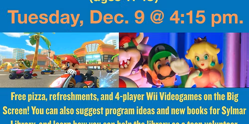 Pizza Party & Wii Videogames for ages 11-18: Sylmar Library Teen Council