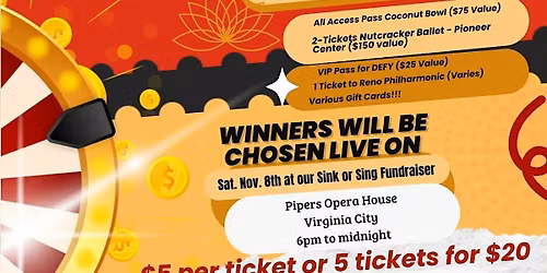 Buy Your Raffle Tickets here for Sink or Sing Fundraiser
