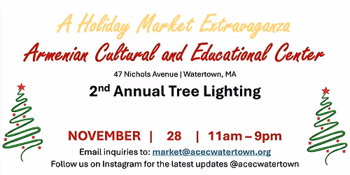 Holiday Market and Tree Lighting Celebration - Watertown, MA