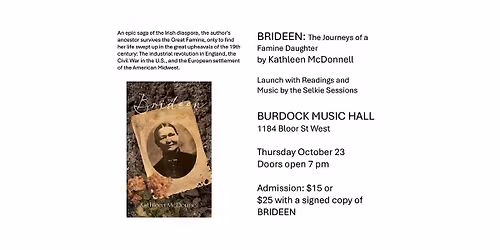 Book Launch of BRIDEEN with music by the Selkie Sessions