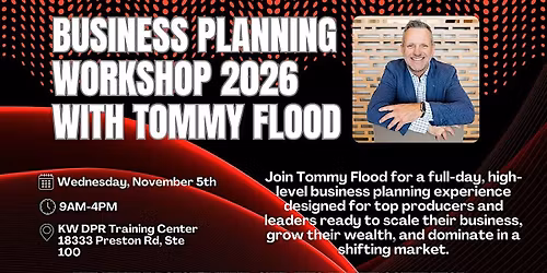 BUSINESS PLANNING WORKSHOP 2026 WITH TOMMY FLOOD