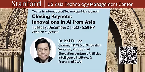 Dr. Kai-Fu Lee, Chairman & CEO of Sinovation Ventures