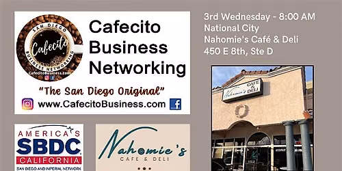 Cafecito Business Networking, National City 3rd Wednesday Dec