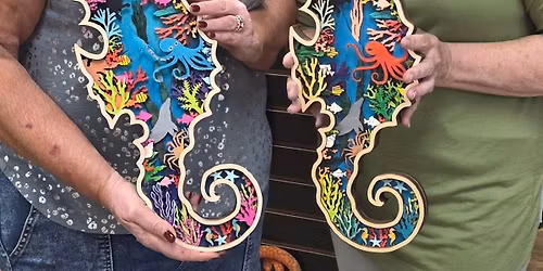 Sarasota Art Class - Create your own multi-layer seahorse wall art 