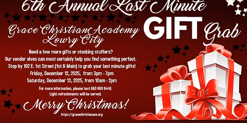6th Annual Last Minute Gift Grab, Lowry City, MO - 2026