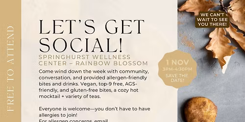 Let's Get Social !  Free Allergy-Happy Hour and Networking Event