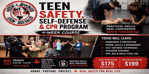 Teen Safety, Self-Defense & CPR Program (4-Week Course)