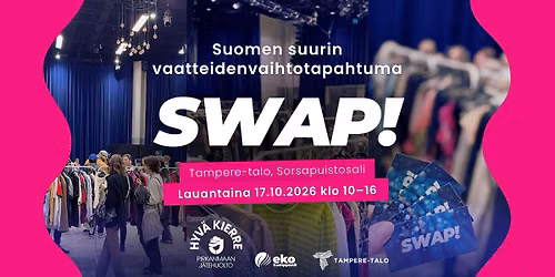 VaateSwap 2026 | Suomen suurin vaatteidenvaihtotapahtuma