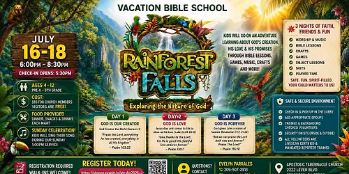 Vacation Bible School: Rainforest Falls \ud83c\udf3f | Exploring the Nature of God