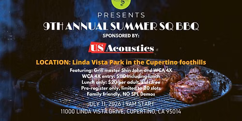 9th Annual Summer SQ BBQ sponsored by US Acoustics