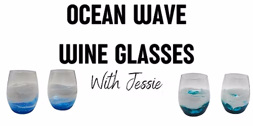 Ocean Wave Wine Glasses with Jessie