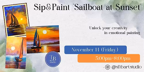 Sip&Paint Acrylic Painting Workshop "Sailboat at Sunset"