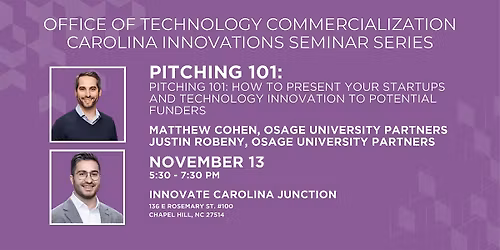 OTC Carolina Innovations Seminar Series: Pitching 101