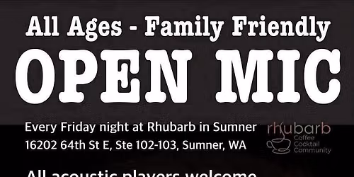 Open Mic w\/ Zach Irving @ Rhubarb