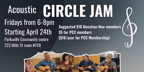 Community Circle Jam: All Welcome! Friday Evenings at the PCC