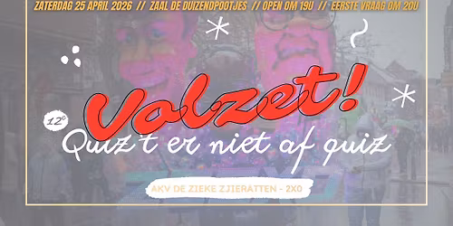 [VOLZET] 12de Quiz\u2019t er niet af quiz!