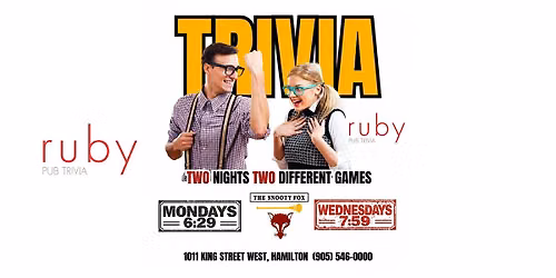 Monday & Wednesday Night Trivia at The Snooty Fox in Hamilton