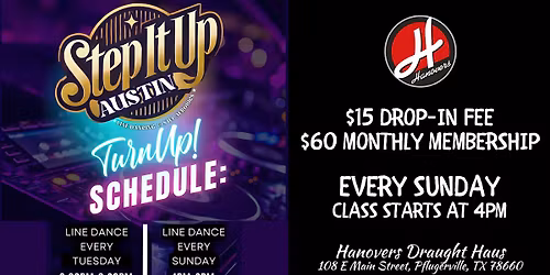 Step It Up ATX: Line Dance Class @ Hanovers Pflugerville