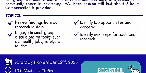 Community Engagement Session - Health Impacts of the Petersburg Casino