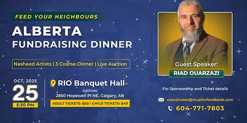 Calgary Fundraising Dinner | Muslim Food Bank | Alberta