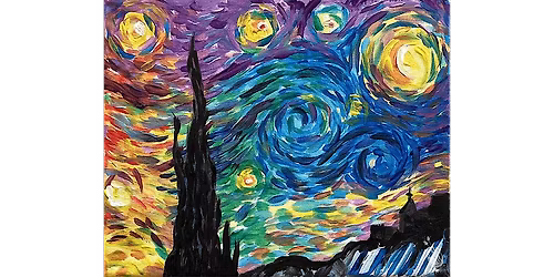A Rainbow Take on Starry Night - Paint and Sip in San Antonio | Classpop!\u2122