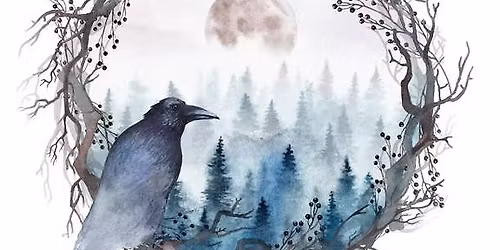 Watercolour Crow Forest
