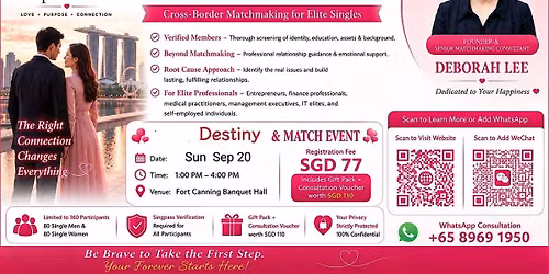 A matchmaking event held at Fort Canning Park Centre Hall in Singapore