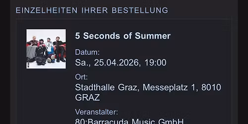 5 Seconds of Summer Graz Tickets