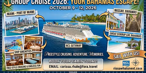 Norwegian Cruise Line (NCL) Getaway - October 9, 2026