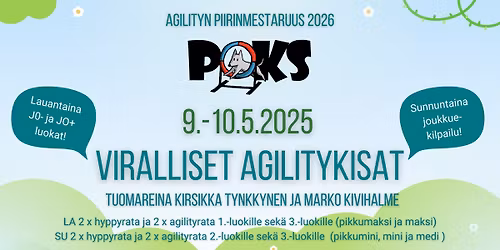 Viralliset agilitykilpailut 9.-10.5.2026