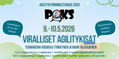 Viralliset agilitykilpailut 9.-10.5.2026