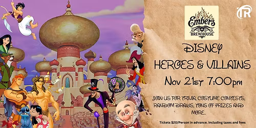 Disney Heroes & Villains Trivia at Embers Brewhouse Kamloops