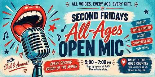 Second Fridays All Ages Open Mic Night