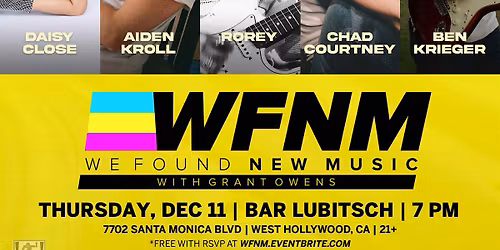 Aiden Kroll,  Ben Krieger,  ROREY,  Chad Courtney,  Daisy Close