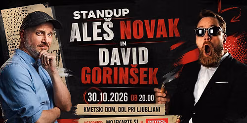 Ale\u0161 Novak in David Gorin\u0161ek STANDUP | HALLOWEEN EDITION! | Kmetski dom | 30.10.2026