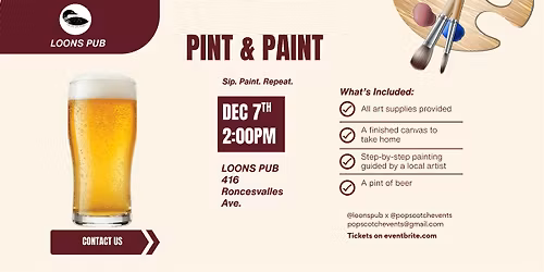 Pint and Paint at Loon's Pub