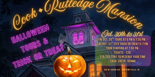 Cook-Rutledge Mansion Halloween Tours and City Trick or Treat