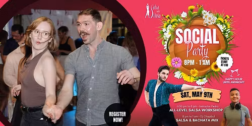 MAY SOCIAL PARTY AND SALSA WORKSHOP IN BETHESDA