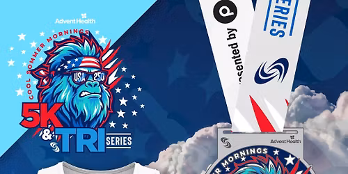 AdventHealth Cool Sommer Mornings Triathlon-Duathlon-5K Series #2 - Patriotic Yeti