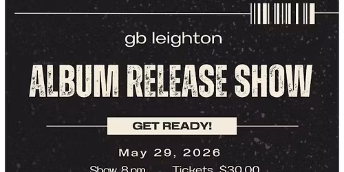 GB Leighton Tangerine Album Release with special guest Billy Johnson