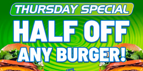 Thursday Special: Half Off Burgers