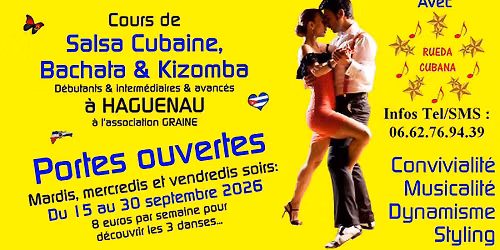 Cours de salsa, bachata, kizomba \u00e0 HAGUENAU (d\u00e9butant, interm\u00e9diaire, avanc\u00e9)