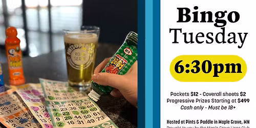Bingo at Pints & Paddle