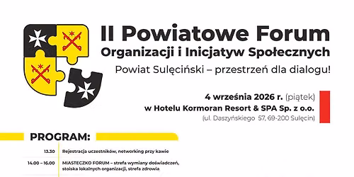 II Powiatowe Forum Organizacji i Inicjatyw Spo\u0142ecznych Powiat Sul\u0119ci\u0144ski - przestrze\u0144 dla dialogu!