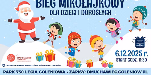 Bieg Miko\u0142ajkowy dla dzieci i doros\u0142ych w Goleniowie - 6.12.2025 r.