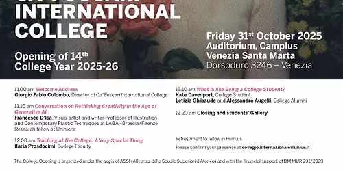 CA' FOSCARI INTERNATIONAL COLLEGE OPENING CEREMONY 25\/26