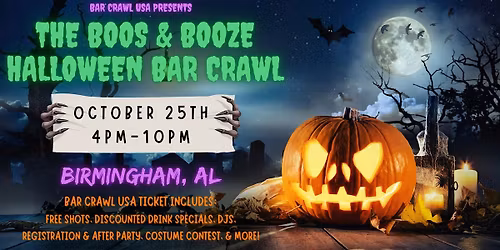 Birmingham Boos & Booze Halloween Bar Crawl, by Bar Crawl USA
