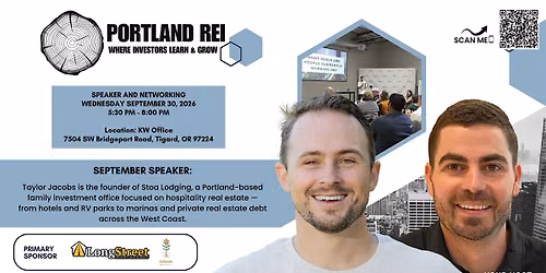 Portland REI September Meetup: Taylor Jacobs