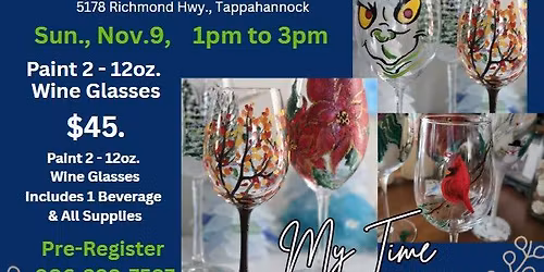 Wine Glass Painting at Wind Vineyards with My Time Arts