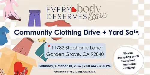 EBDL Community Clothing Drive + Yard Sale